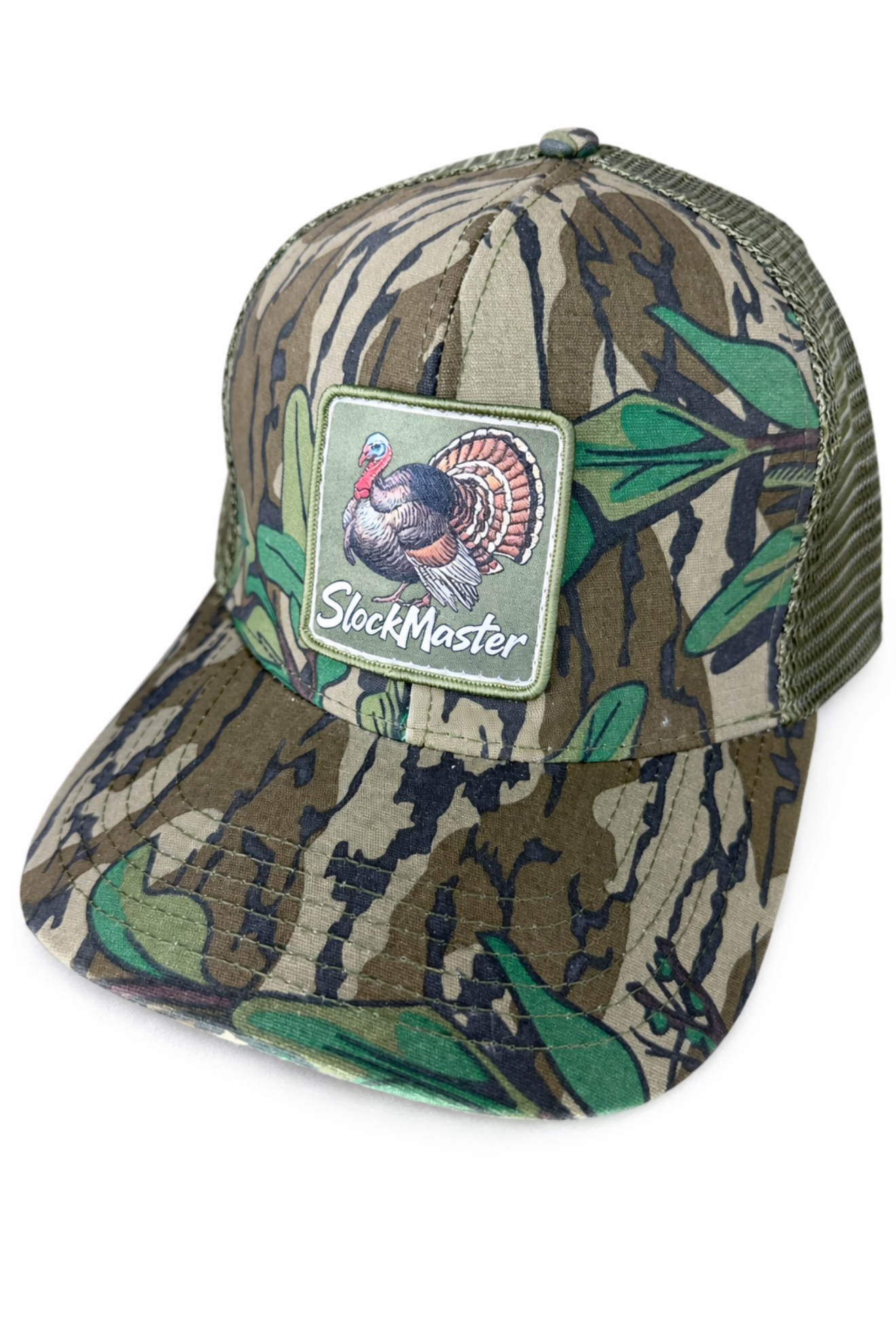 Mossy Oak Vintage Camo Hat with Turkey / Slock Master Logo Patch