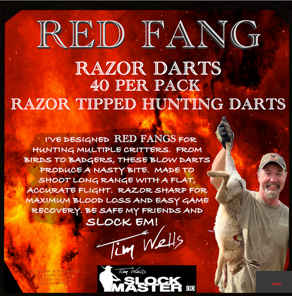Blow Darts - Red Fang Big Bore Blow Gun Razor Darts 40 Pack