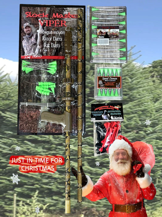 Slock Master Holiday Viper Blow Gun Package, 5 Dart types, and 1 FREE Slock Master Shirt (add shirt, size and use CODE freeshirt).