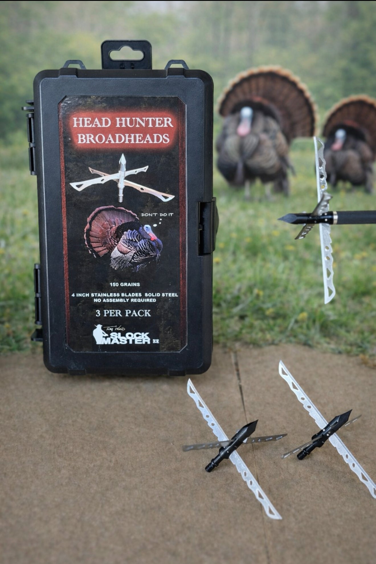 Broadheads - Head Hunter Turkey Broadheads + Flu Flu Arrow Combo Pack