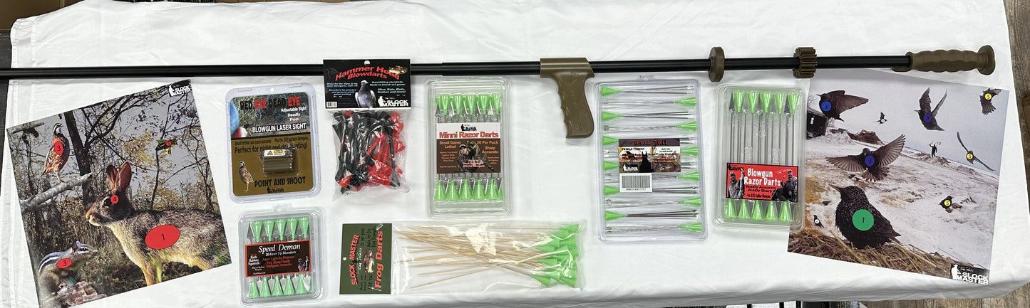 Slock Master Holiday Blow Gun Package, Mamba Blow Gun, 7 Dart Types, Sight, Targets, Sticker, Autographed Picture