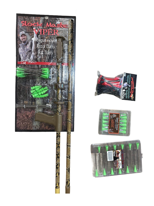 Slock Master Holiday Viper Blow Gun Package, 5 Dart types, and 1 FREE!!! Slock Master Shirt
