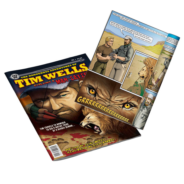 Tim Wells Comic Book- Stalking a Man Eater